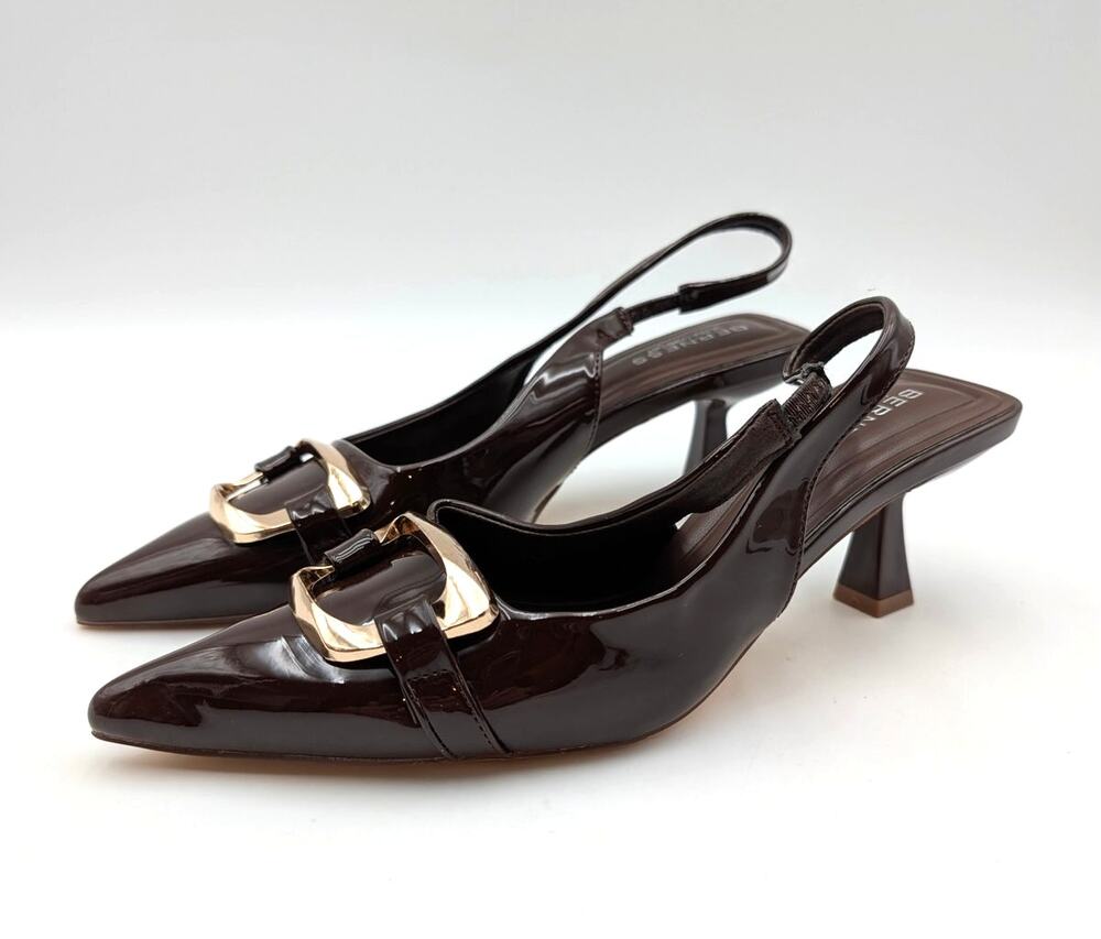 Berness Cindy Slingback Pointed Toe Pump Women's Brown Size US7.5 EU37.5